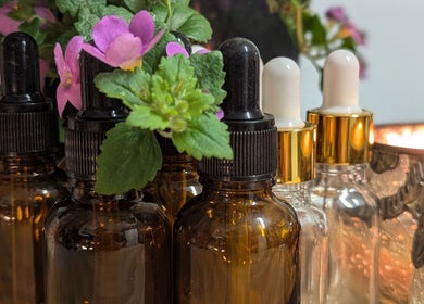 Aromatic essential oils at Bibi Beauty, Erskineville, New South Wales, AU showcasing wellness ambiance.