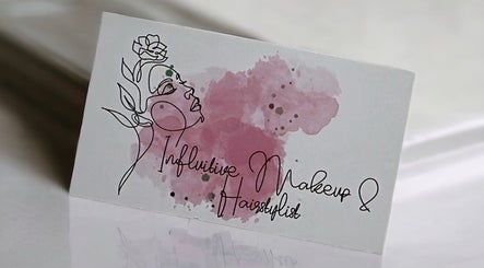 Influitivemakeup business card with artistic logo in pink hues, Auckland, Auckland, NZ.