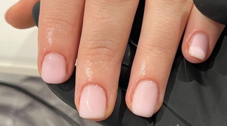 Close-up of blush pink manicure at Bialana, Ramsgate Beach, New South Wales, AU.