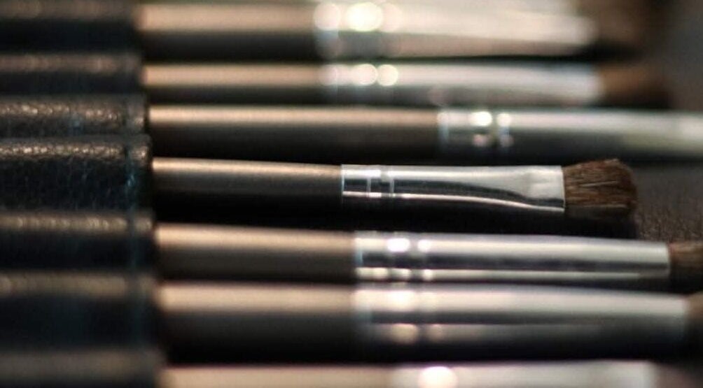 A set of professional makeup brushes at N.K Makeup Artistry, East London, Eastern Cape, ZA.