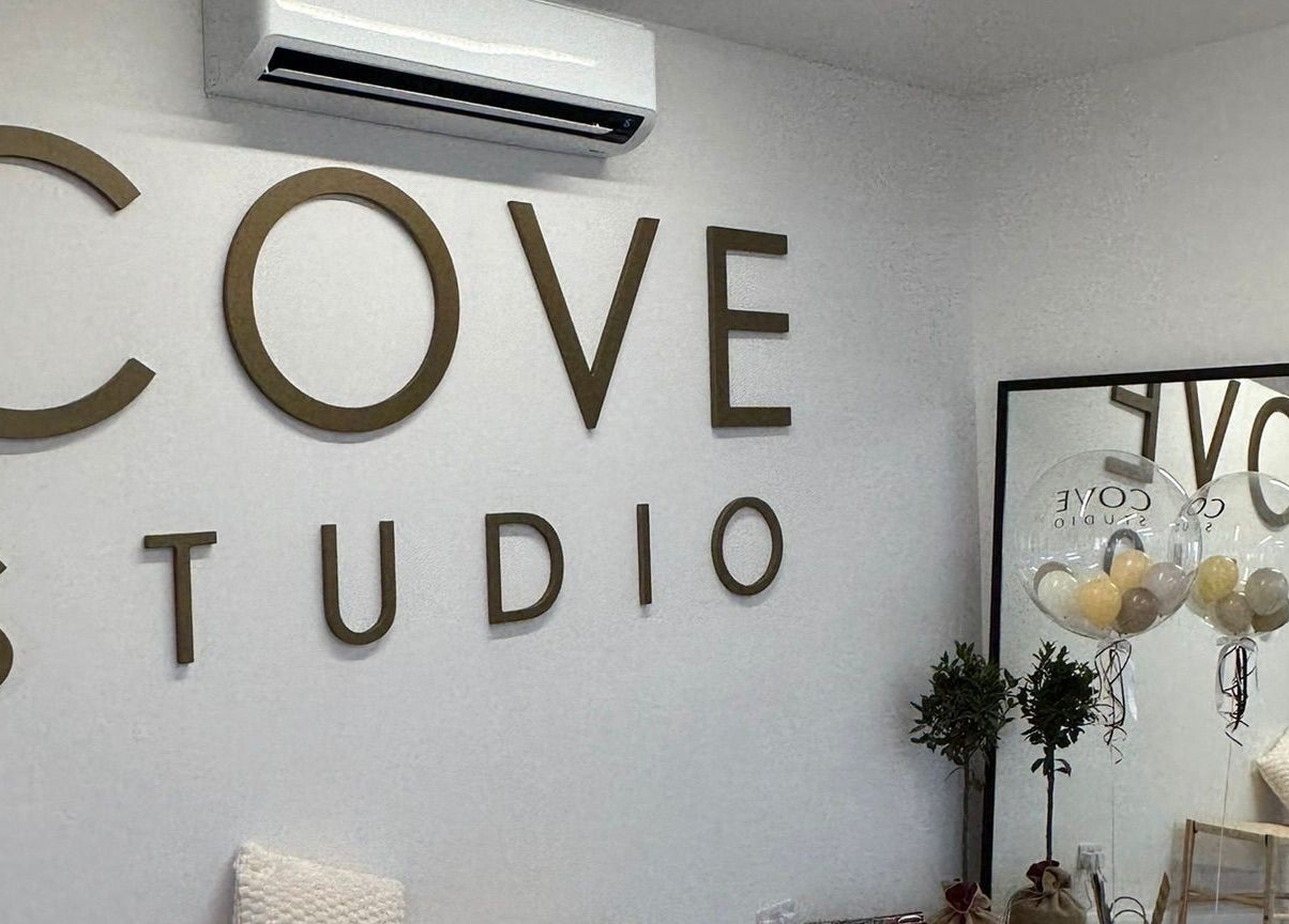 Chic interior of Grace Sadler Hair in Broughton Astley, England, GB, featuring stylish decor and mirror reflection.