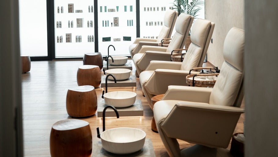 Elegant pedicure chairs at Story 92 House of Beauty, Dubai, Dubai, AE for a relaxing spa experience.