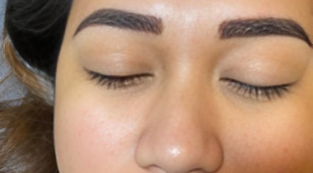Close-up of perfectly shaped eyebrows at Glazed Beauty Lounge Buting, Pasig, Metro Manila, PH.