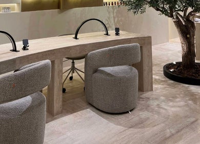 Modern spa interior at Solaire Beauty Lounge, Al Khobar, Eastern Province, SA with elegant seating.