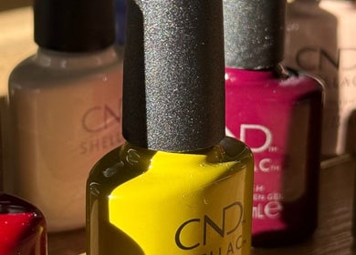 Colorful nail polish selection at mitts nails, Edinburgh, Scotland, GB.