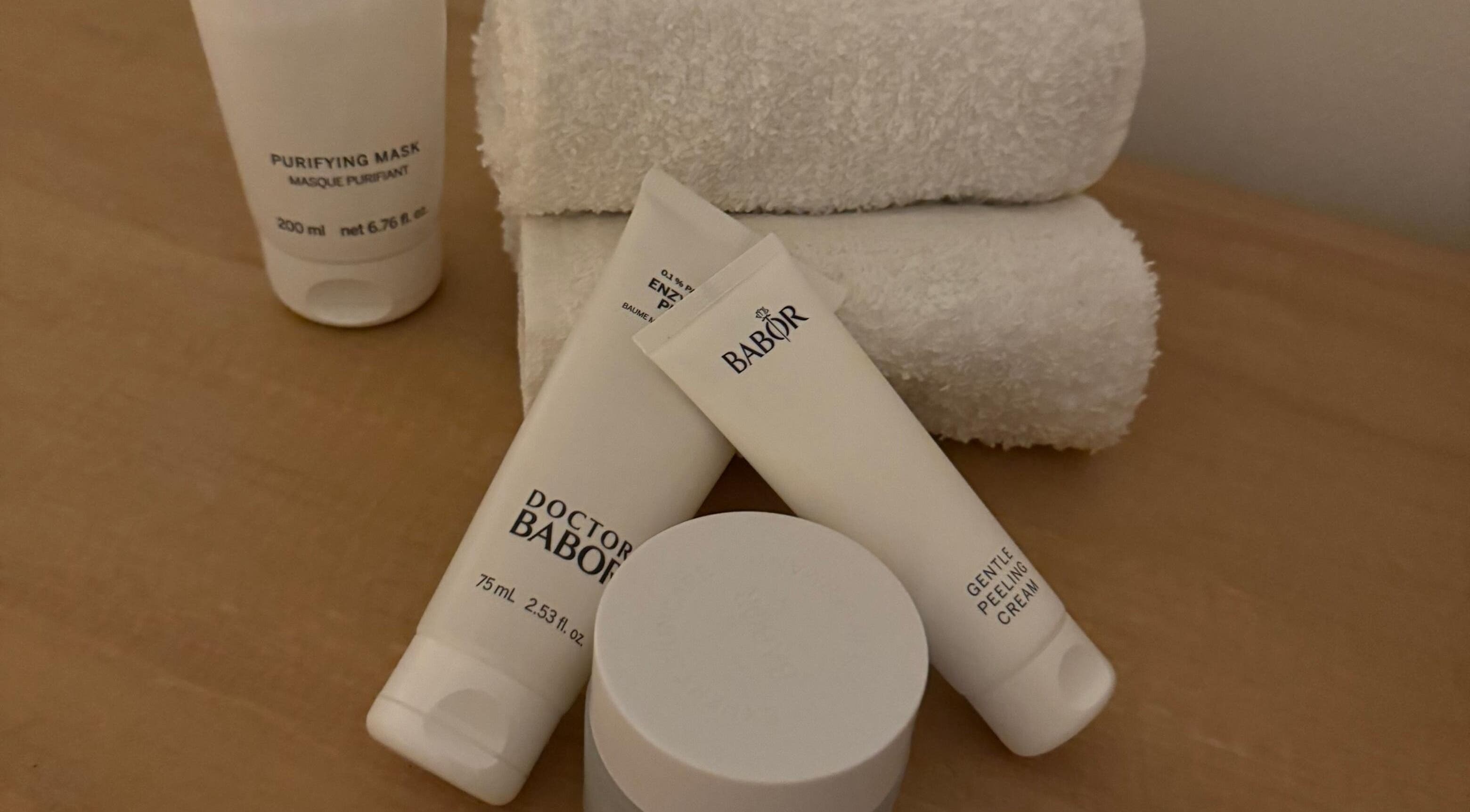 Spa products and towels at Skincare By Elena, Cape Town, Western Cape, ZA for a relaxing experience.