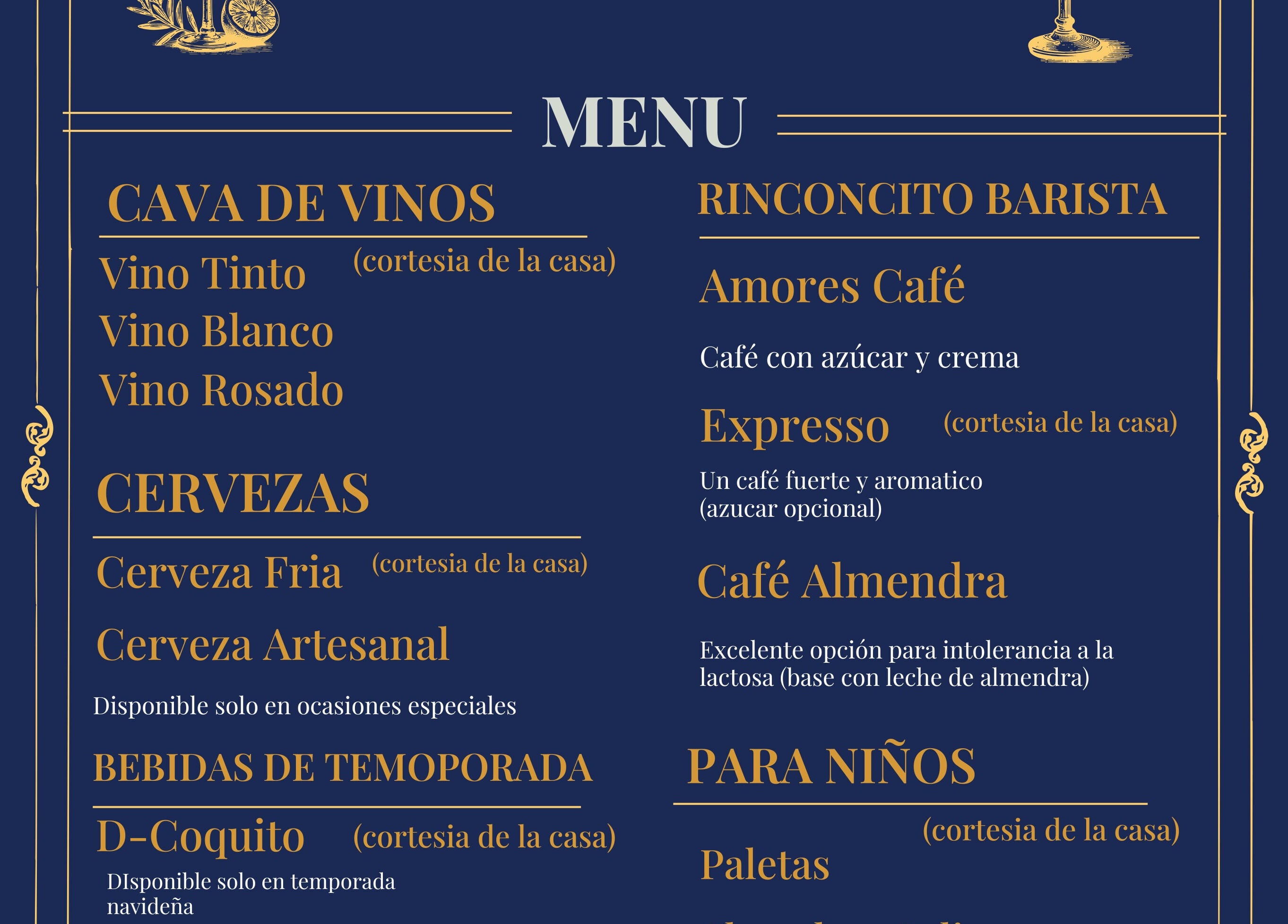 Elegant menu at Xpressions Salon by Axios in Lake Worth, Florida, US, showcasing fine wines and seasonal drinks.