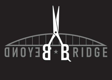 Beyond Bridge Barber - Máté logó, olló híd alatt, Szeged, HU.