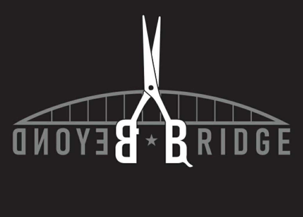 Beyond Bridge Barber - Máté logó, olló híd alatt, Szeged, HU.