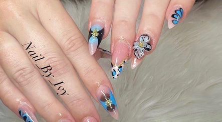 Artistic nail designs at Nailvana in Cincinnati, Ohio, US showcasing intricate detail and color.