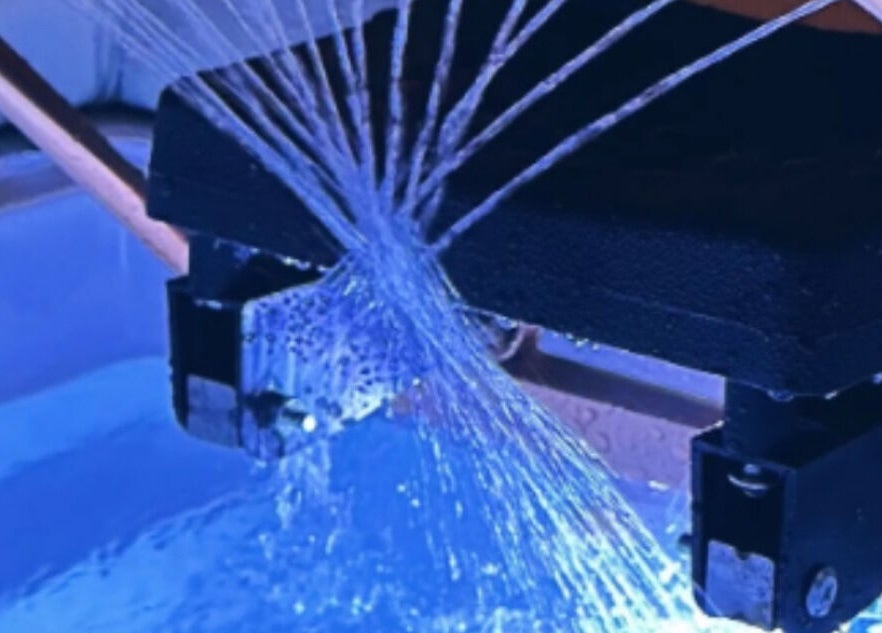 Relaxing water feature at Sakura Flow in Narborough, England, GB enhances the spa's calming ambiance.