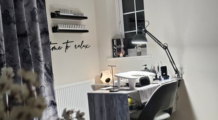 Cozy nail station at The Glow Way - TGW in Bedford, England, GB, inviting relaxation and elegance.