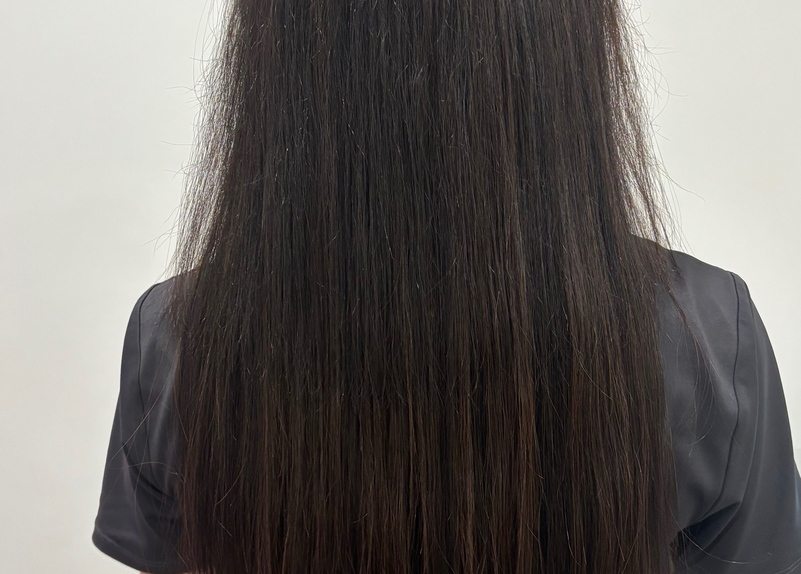 Long, straight Slavic hair extensions at Hair Beauty Studio, Melbourne, Victoria, AU.