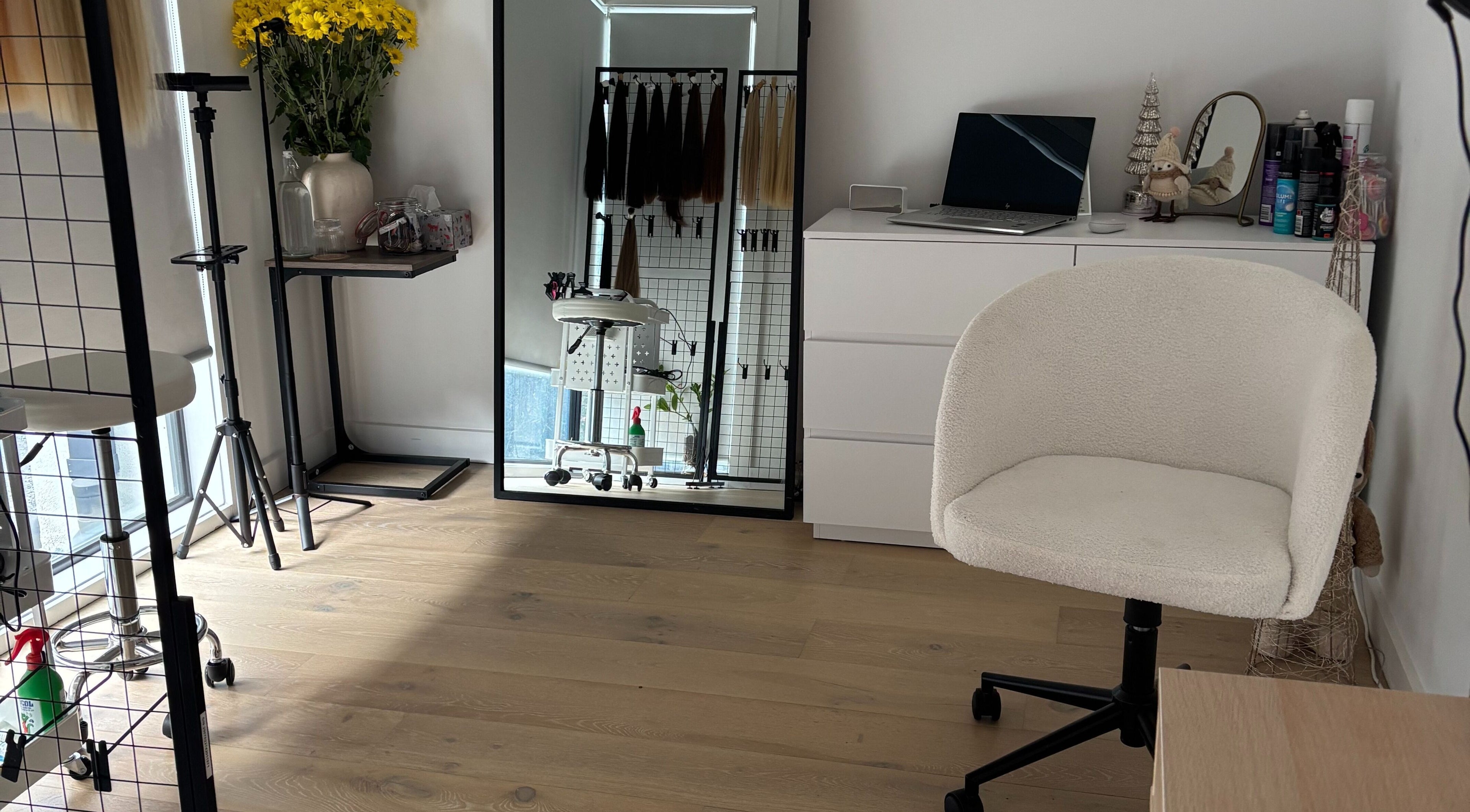 Interior view of Hair Beauty Studio - Slavic Hair Extensions in Melbourne, Victoria, AU with a stylish setup.