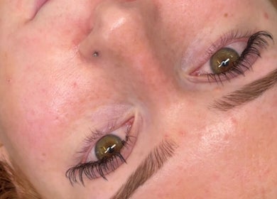 Close-up of well-groomed eyebrows and clear skin at Bykglow_, Mickleham, Victoria, AU.