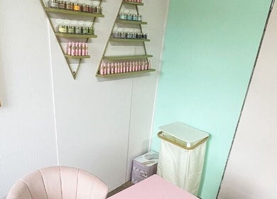 Stylish nail polish display at Ritual Nail Spa in Hebden Bridge, England, GB. Elegant and inviting atmosphere.