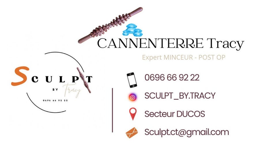 Logo et coordonnées de Sculpt By Tracy à Ducos, Le Marin, MQ. Spécialiste en minceur et post-opératoire.
