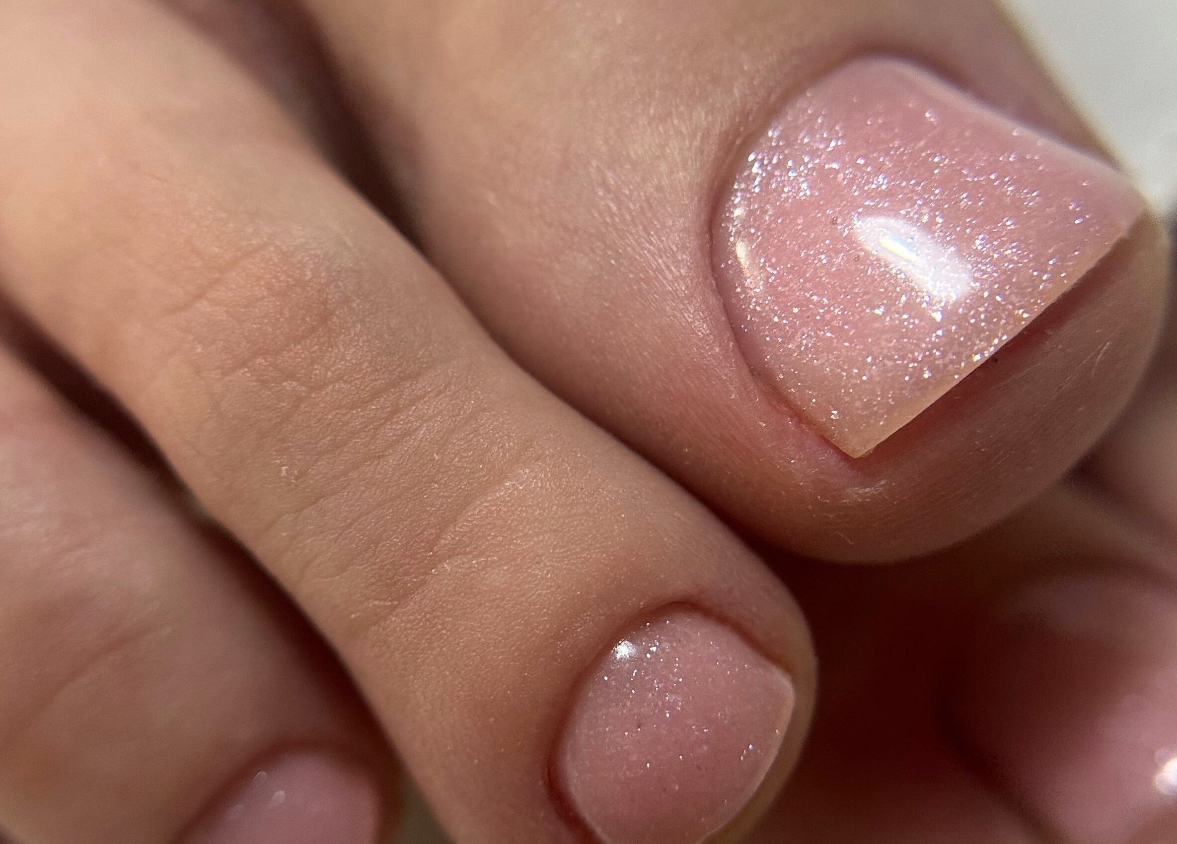 Shimmering pink pedicure at Daniela Siantova Nail Courses, Hull, England, GB.