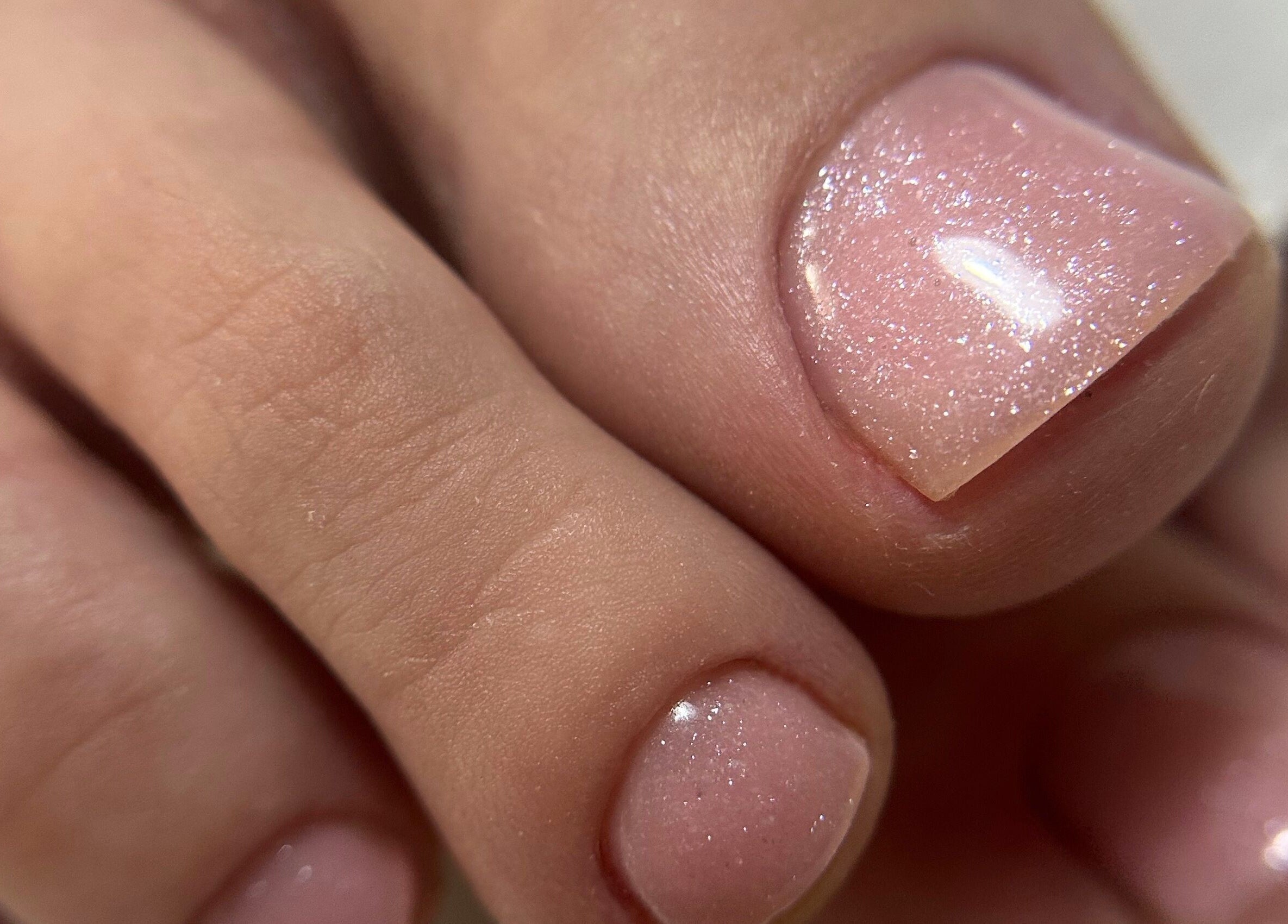 Shimmering pink pedicure at Daniela Siantova Nail Courses, Hull, England, GB.