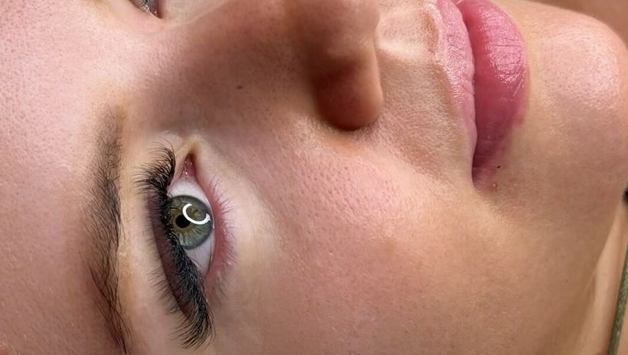 Close-up of enhanced lashes at Neidy Diniz Makeup & Lashes, Norwich, England, GB.