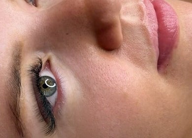 Close-up of styled lashes at Neidy Diniz Makeup & Lashes, Norwich, England, GB.