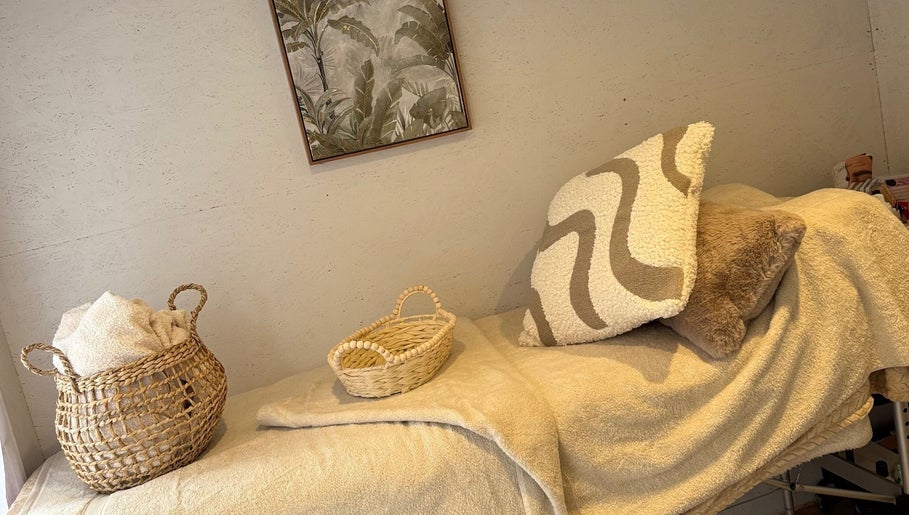 Relaxing spa bed with elegant decor at Beautyby L Cheshire in Northwich, England, GB.
