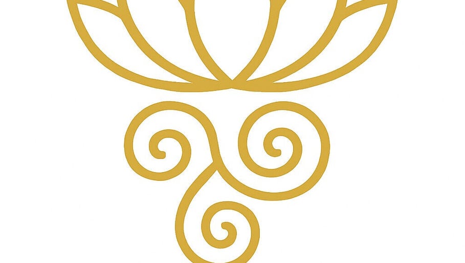 Elegant gold lotus design at Thaidy Massage, Newport, Wales, GB. Symbolizes tranquility and wellness.