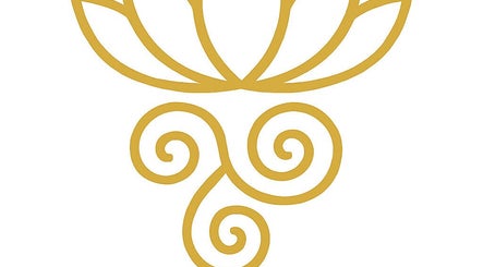 Elegant gold lotus design at Thaidy Massage, Newport, Wales, GB. Symbolizes tranquility and wellness.