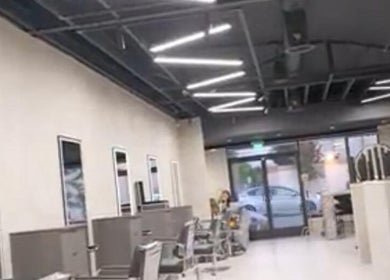 Modern interior of Marko Beauty Salon in Glendale, California with stylish workstations and sleek design.
