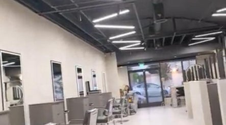 Modern interior of Marko Beauty Salon in Glendale, California with stylish workstations and sleek design.