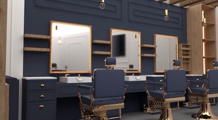 Interior sofisticado de Scotch & Blade en Cuajimalpa, Ciudad de México, MX con sillas de peluquería premium.