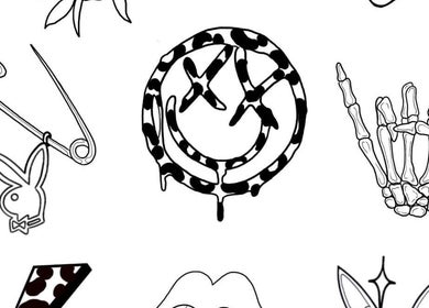 Edgy black and white designs at Four Chord Music Fest, Washington, Pennsylvania, US.