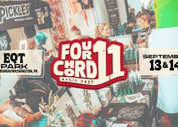 Four Chord Music Fest in Washington, Pennsylvania, US showcases vibrant booths and activities.
