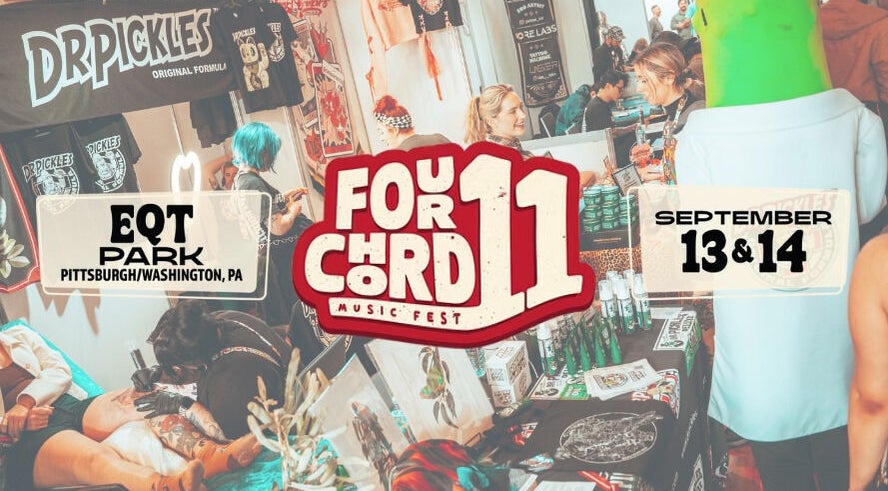 Four Chord Music Fest in Washington, Pennsylvania, US showcases vibrant booths and activities.