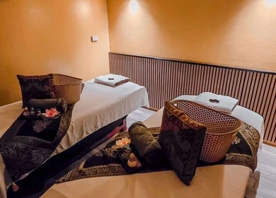 Tranquil massage room at Jane Matraville Thai Massage, Matraville, New South Wales, AU with two plush beds.