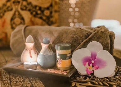Serene massage setup with orchid at Jane Matraville Thai Massage, Matraville, New South Wales, AU.