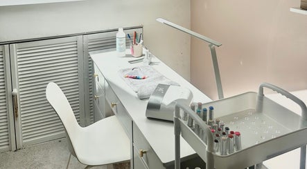 Stylish nail station at Gel Nails by Chloe, Pill, England, GB, ready for your beauty transformation.