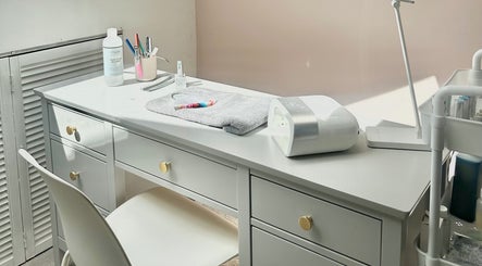 Chic nail station at Gel nails by Chloe, Pill, England, GB, ready for a luxurious manicure experience.