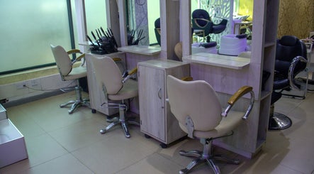 Modern salon chairs at Strands On Fleek Hair & Nail Bar, Nairobi, Nairobi, KE.