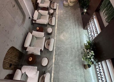 Luxurious seating at Côte nail spa | كوت سبا, Riyadh. Modern decor and comfort for ultimate relaxation.