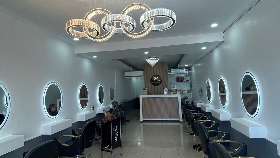 Elegant interior of RoyalGem Salon and Spa, Tarlac City, Central Luzon, PH, with chic styling stations.