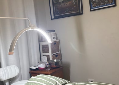 Comfortable treatment room at Elegance by Bronte, Uralla, New South Wales, AU with relaxing decor.
