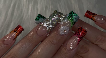 Intricate nail art with vivid colors and designs at Klawedbykat, Swaffham, England, GB.