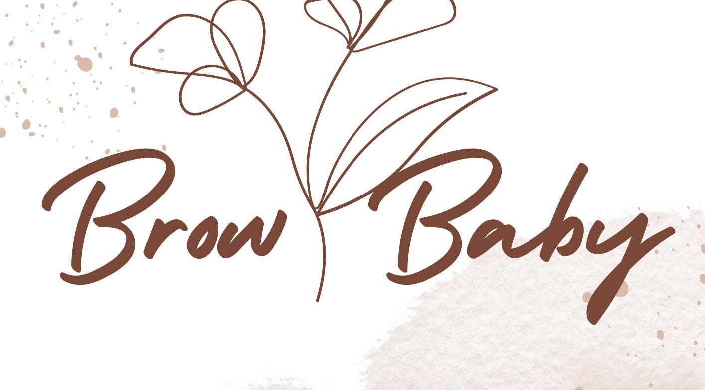 Brow Baby logo with floral design, Gqeberha, Eastern Cape, ZA.