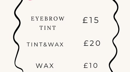 BROWSByLarna pricelist showing eyebrow treatments in Redditch, England, GB.