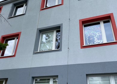 Fasada Gabinetu Terapeutyczno-Artystycznego w Katowicach, Województwo Śląskie, PL.