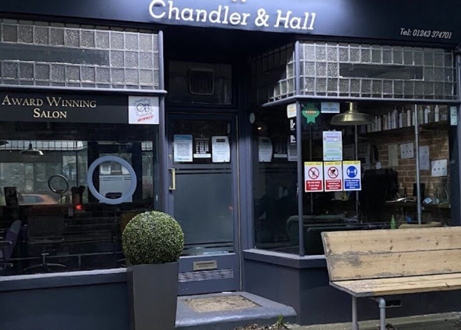 Exterior of Jade @ Chandler & Hall in Southbourne, England, GB, showcasing award-winning salon entry.