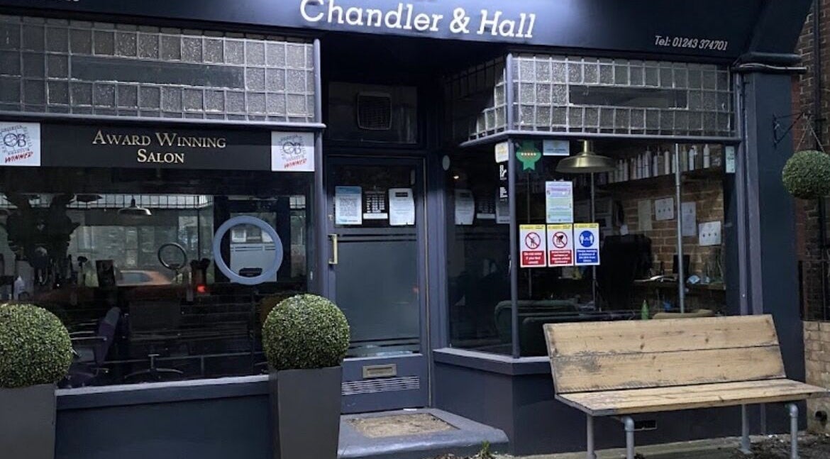 Exterior of Jade @ Chandler & Hall in Southbourne, England, GB, showcasing award-winning salon entry.