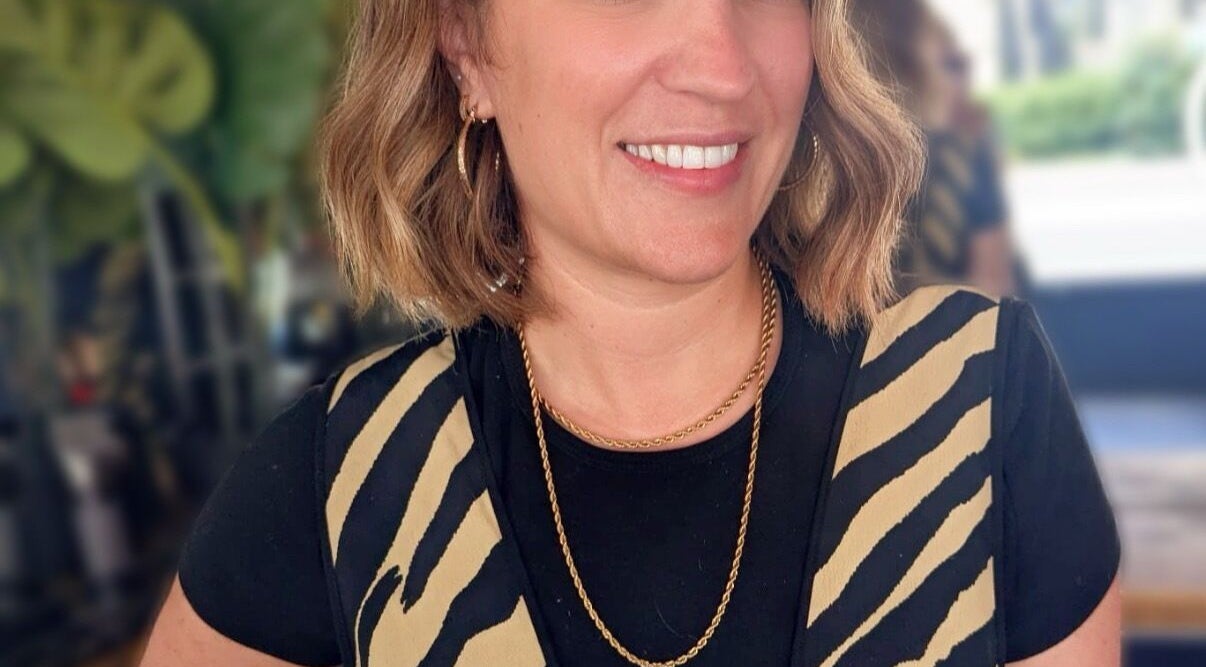 A stylish individual at Jade @ Chandler & Hall, Southbourne, England, GB in a zebra pattern outfit.