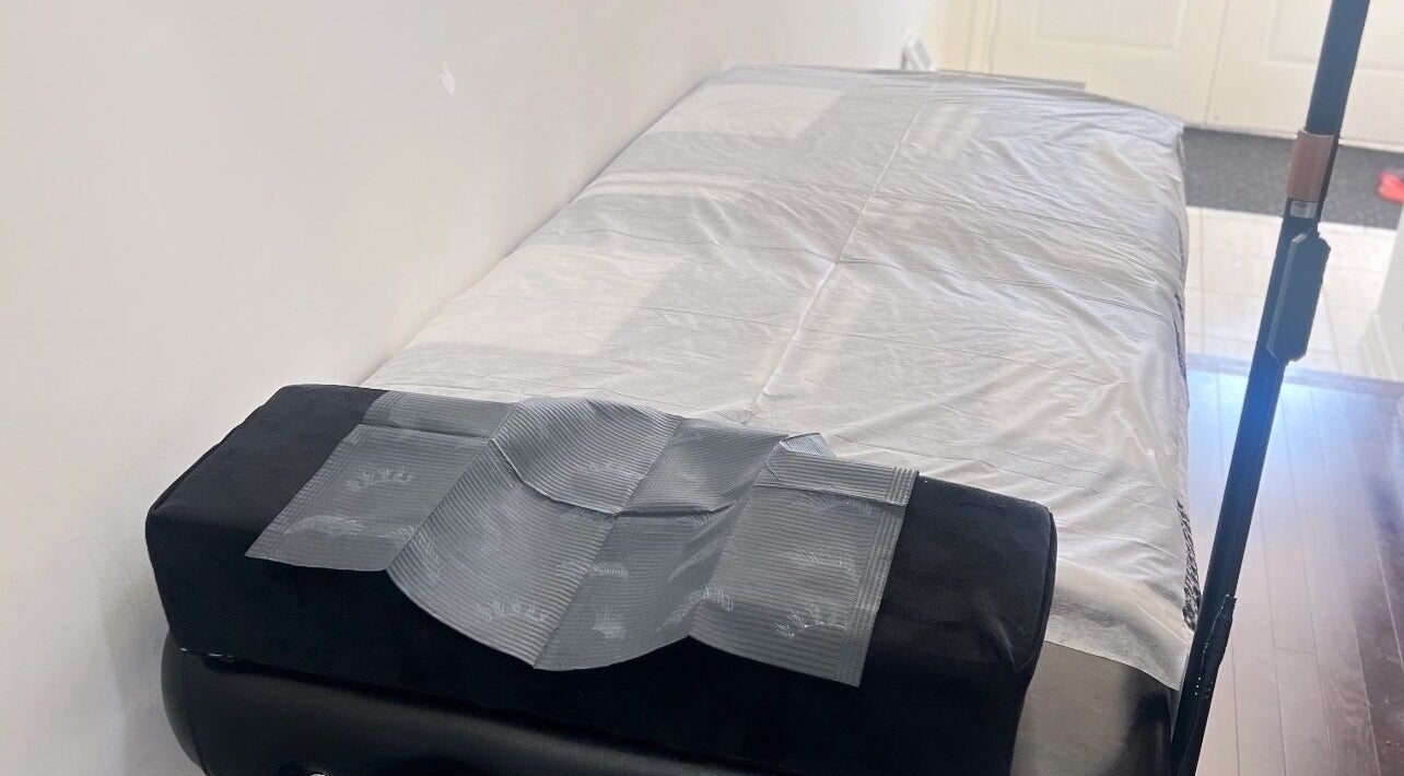 LuxeLashbyPJ's treatment table in Brampton, Ontario, CA, showcasing a clean and inviting space.